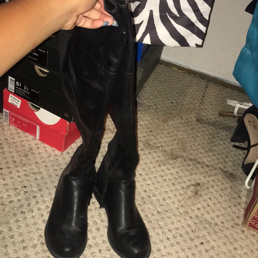 Knee high black boots